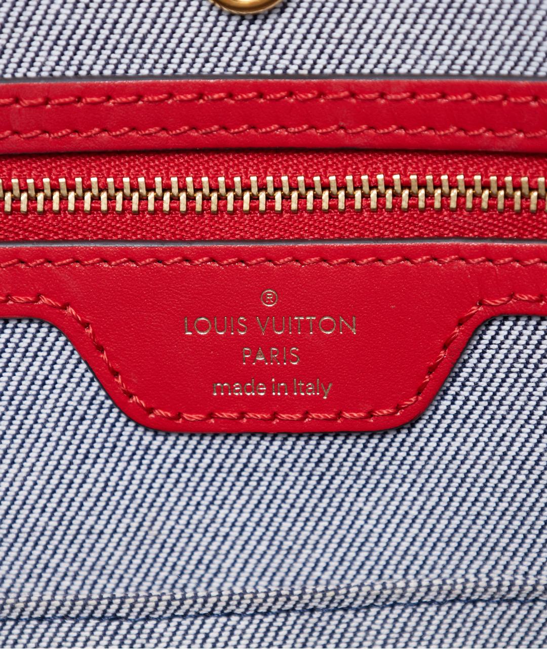 LOUIS VUITTON Синяя тканевая сумка тоут, фото 9