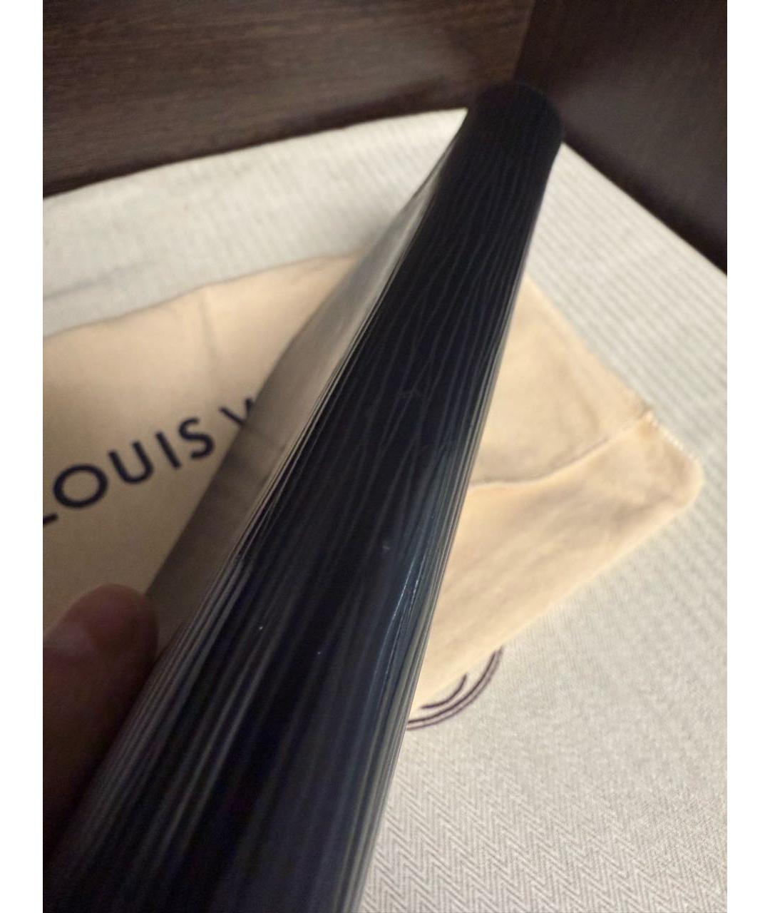 LOUIS VUITTON Черный кожаный кошелек, фото 5