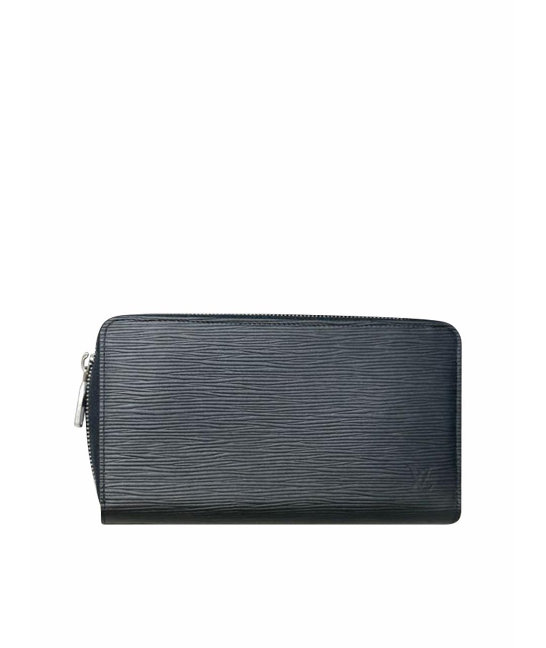LOUIS VUITTON Черный кожаный кошелек, фото 1