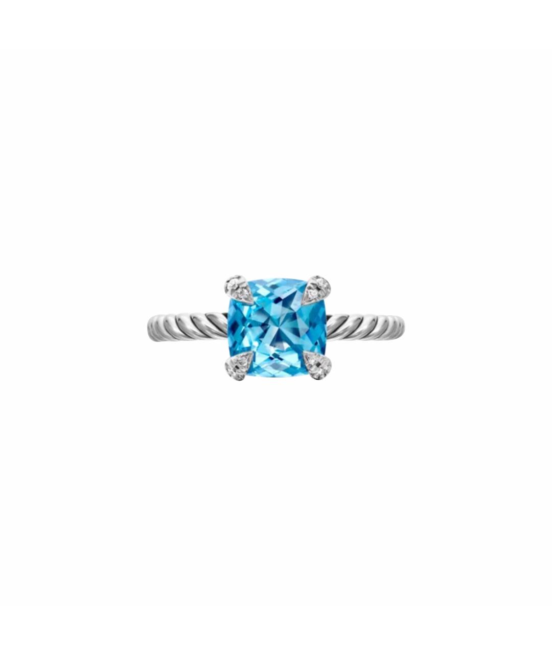 David Yurman Голубое серебряное кольцо, фото 1