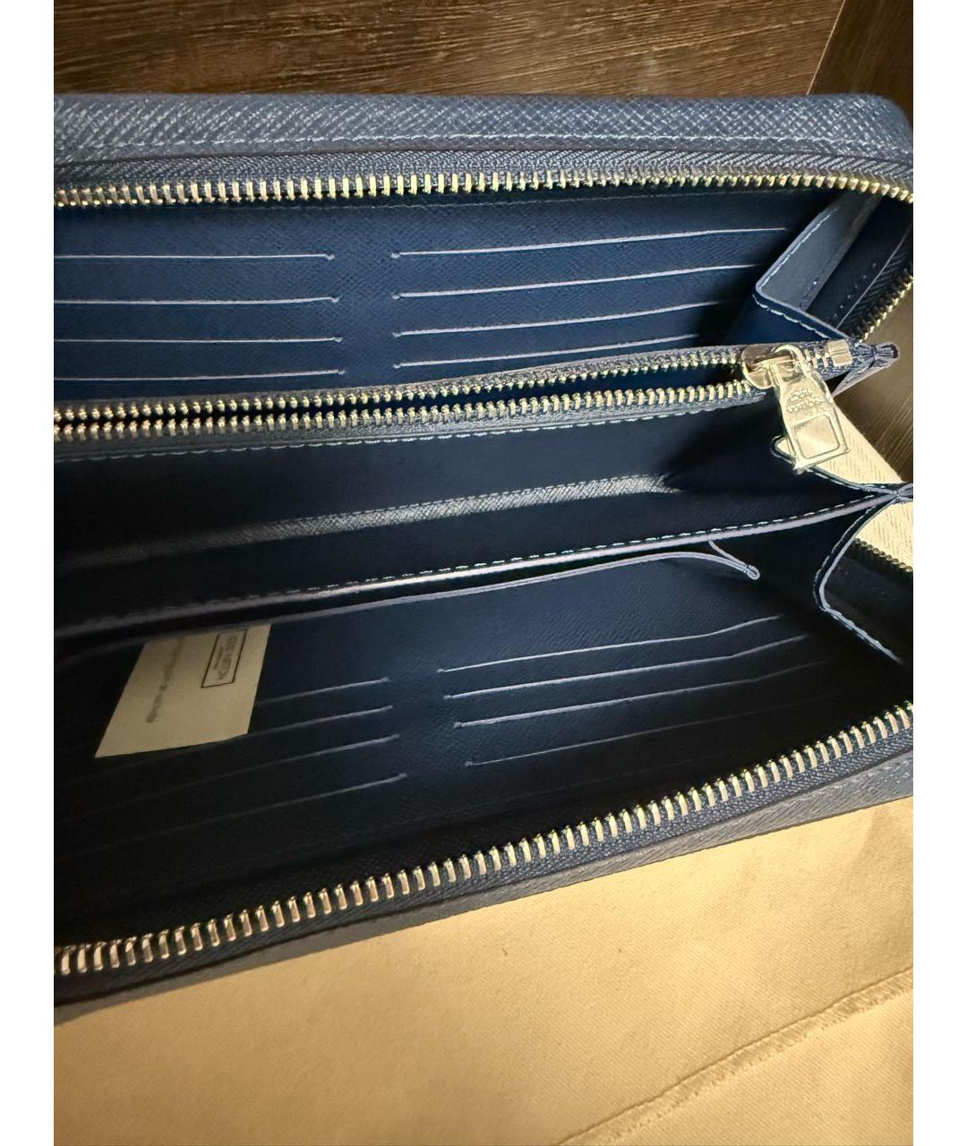 LOUIS VUITTON Темно-синий кожаный кошелек, фото 6