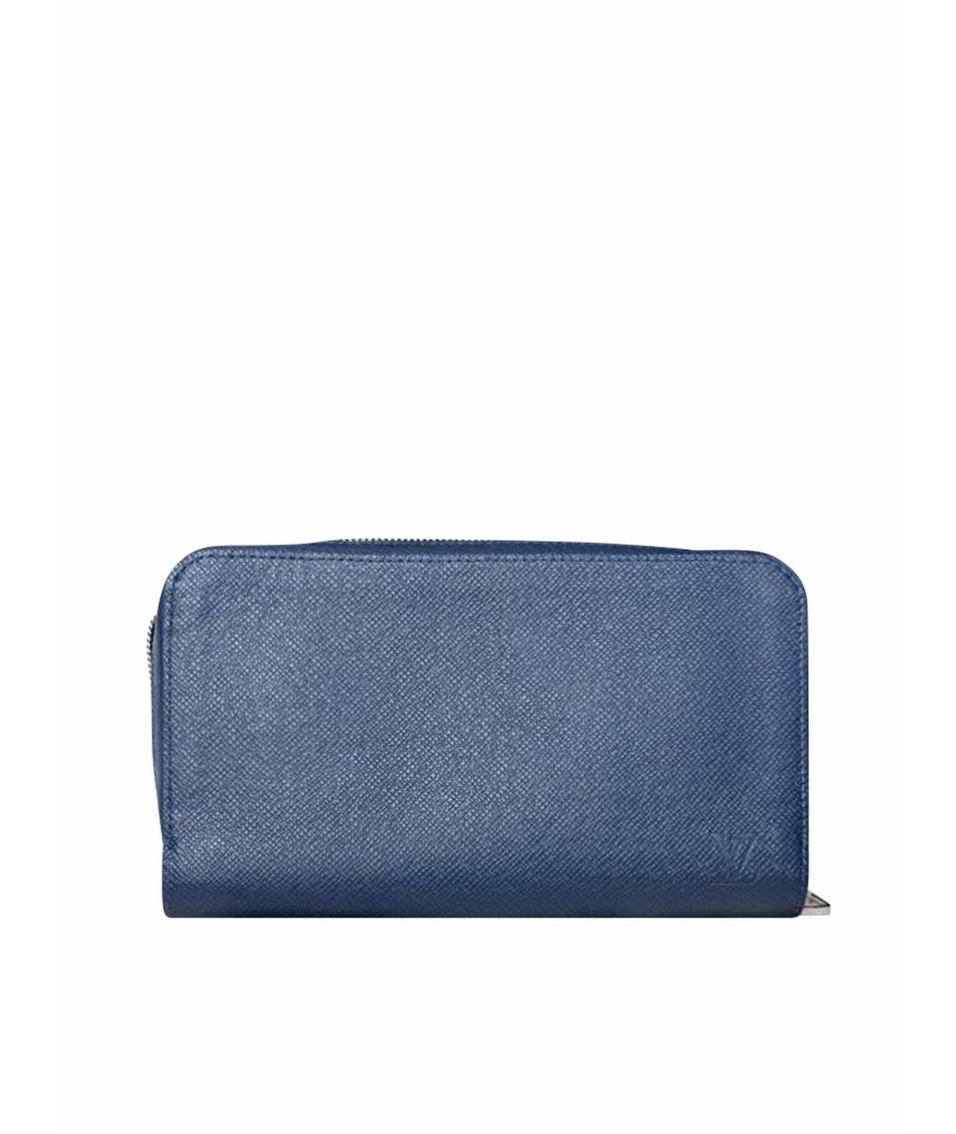 LOUIS VUITTON Темно-синий кожаный кошелек, фото 1