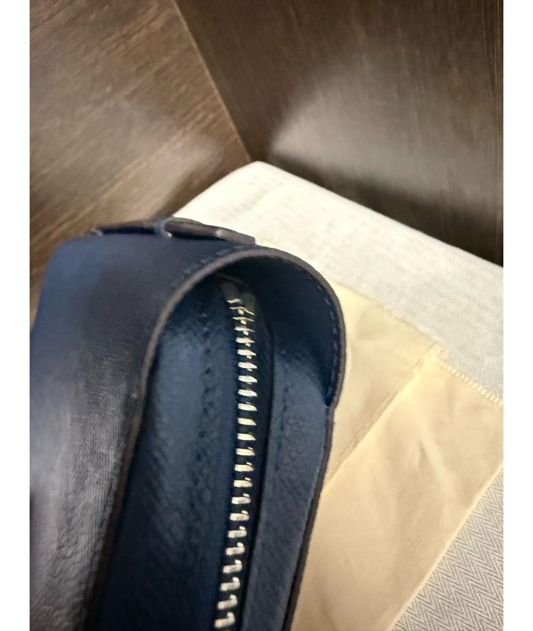LOUIS VUITTON Темно-синий кожаный кошелек, фото 2