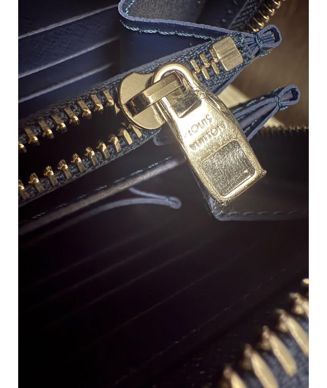 LOUIS VUITTON Темно-синий кожаный кошелек, фото 5