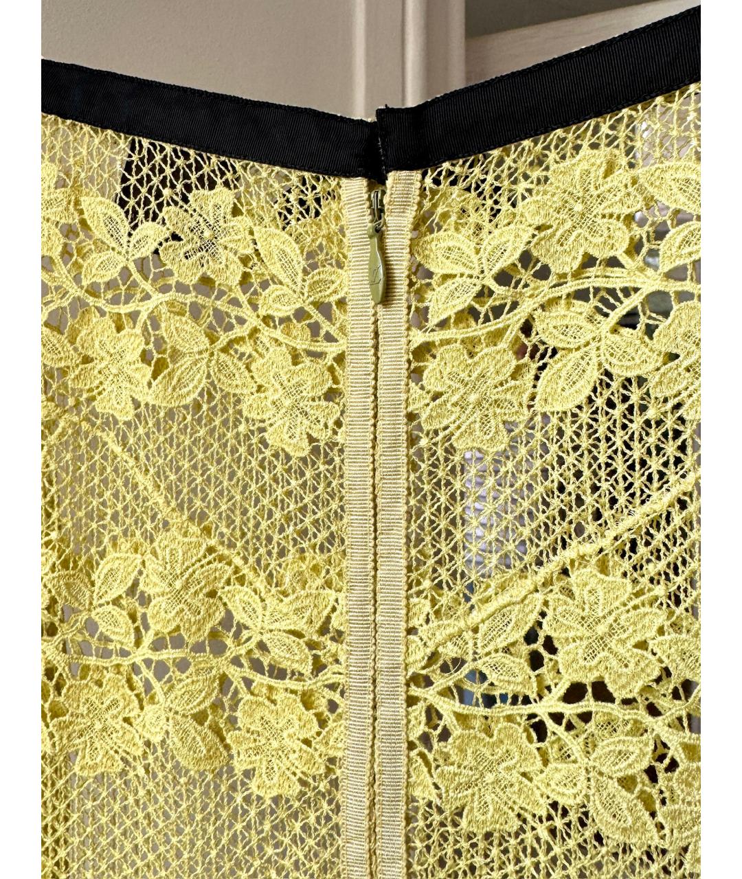 LOUIS VUITTON Желтая хлопковая юбка миди, фото 5