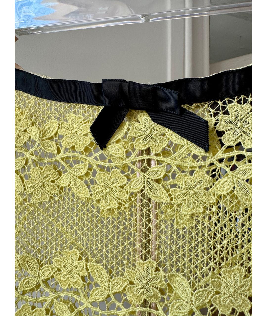 LOUIS VUITTON Желтая хлопковая юбка миди, фото 4