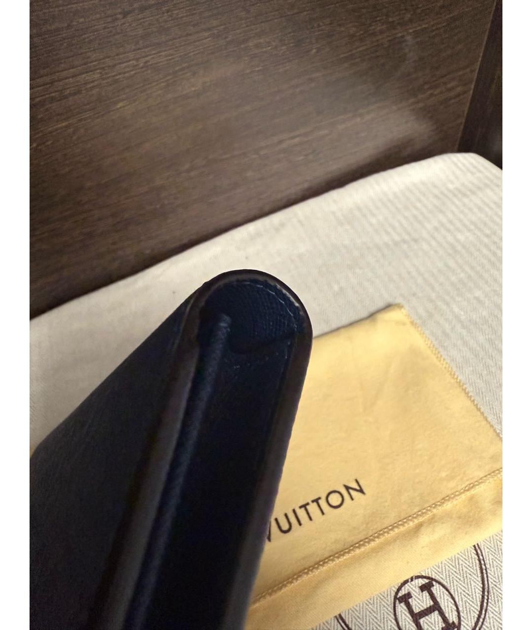 LOUIS VUITTON Темно-синий кожаный кошелек, фото 2