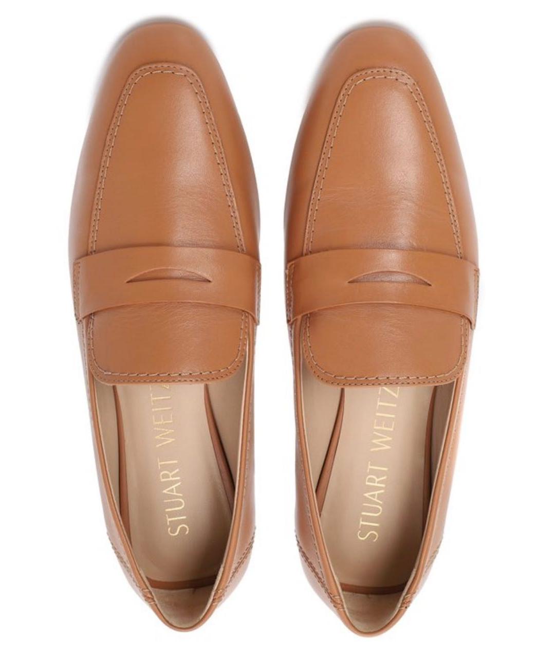 STUART WEITZMAN Коричневые кожаные лоферы, фото 3