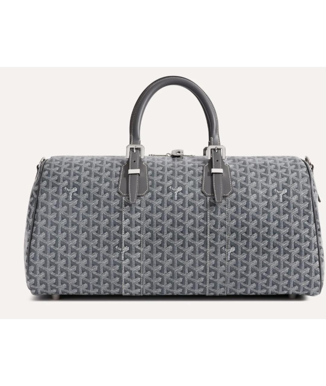 GOYARD Серая кожаная дорожная/спортивная сумка, фото 4