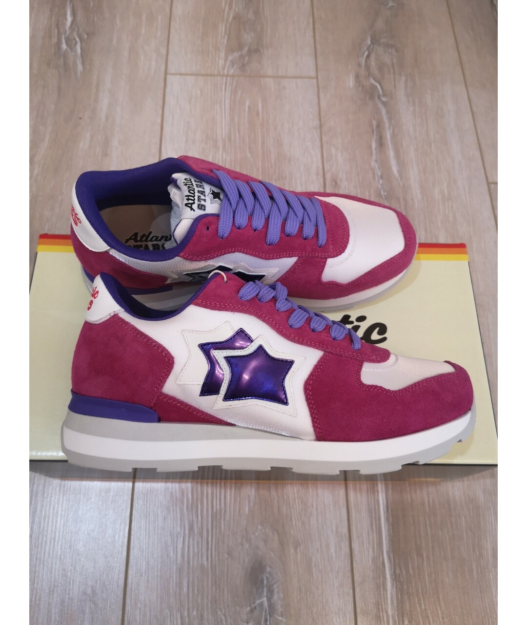 ATLANTIC STARS Фуксия кожаные кроссовки, фото 5