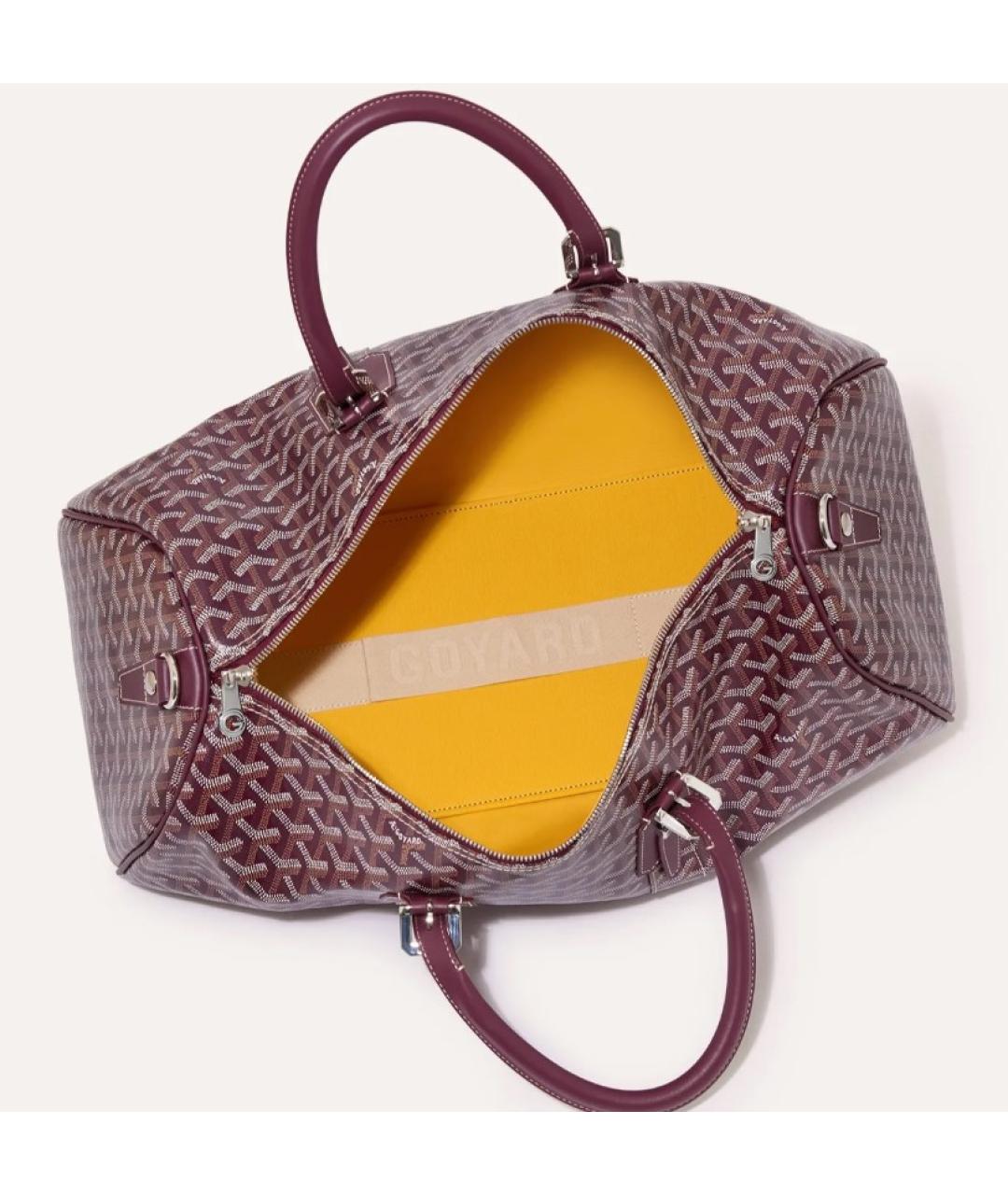 GOYARD Бордовая кожаная дорожная/спортивная сумка, фото 3