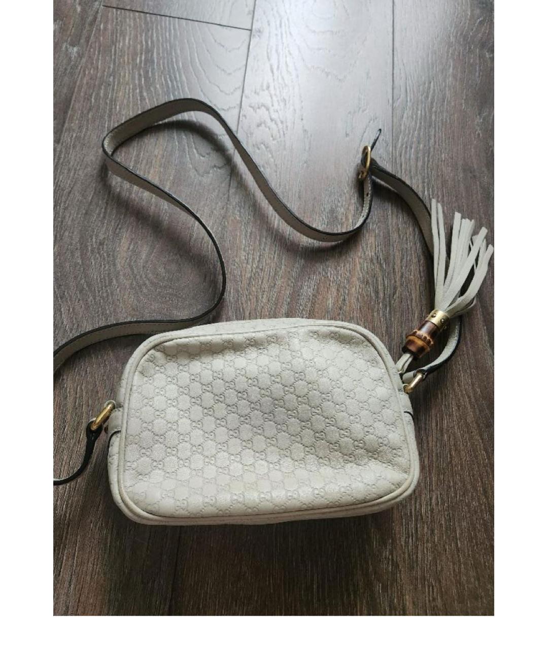 GUCCI Белая кожаная сумка через плечо, фото 3