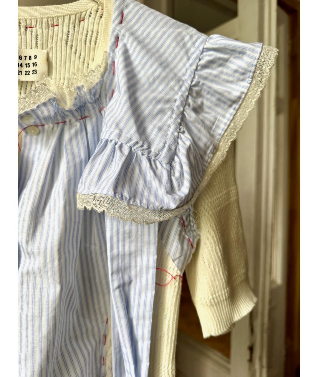 MAISON MARGIELA Голубая хлопковая блузы, фото 4