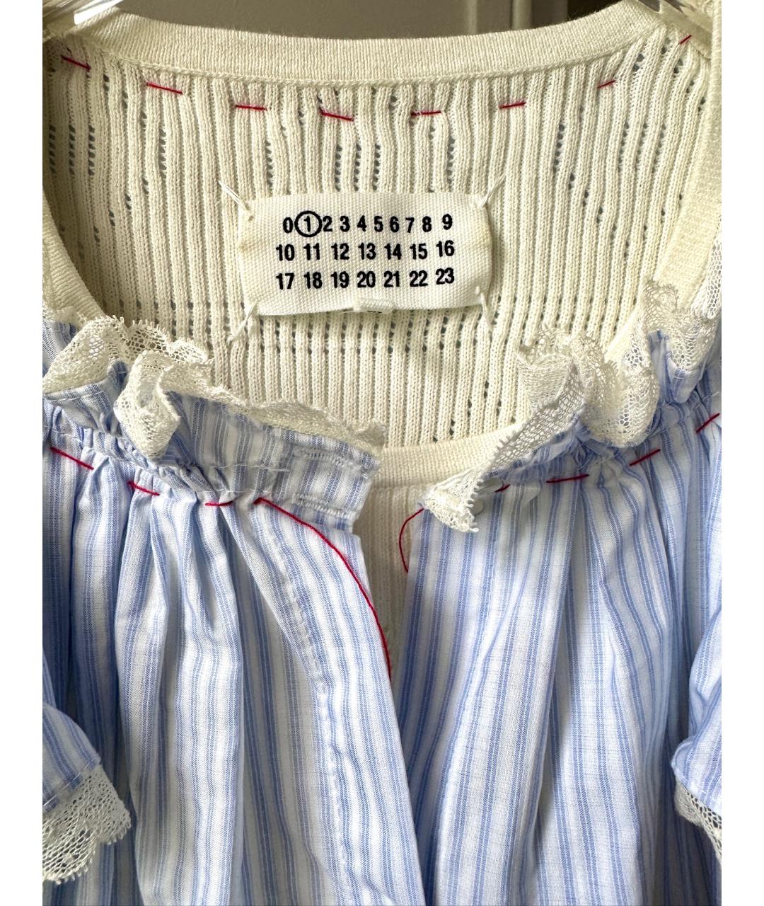 MAISON MARGIELA Голубая хлопковая блузы, фото 7