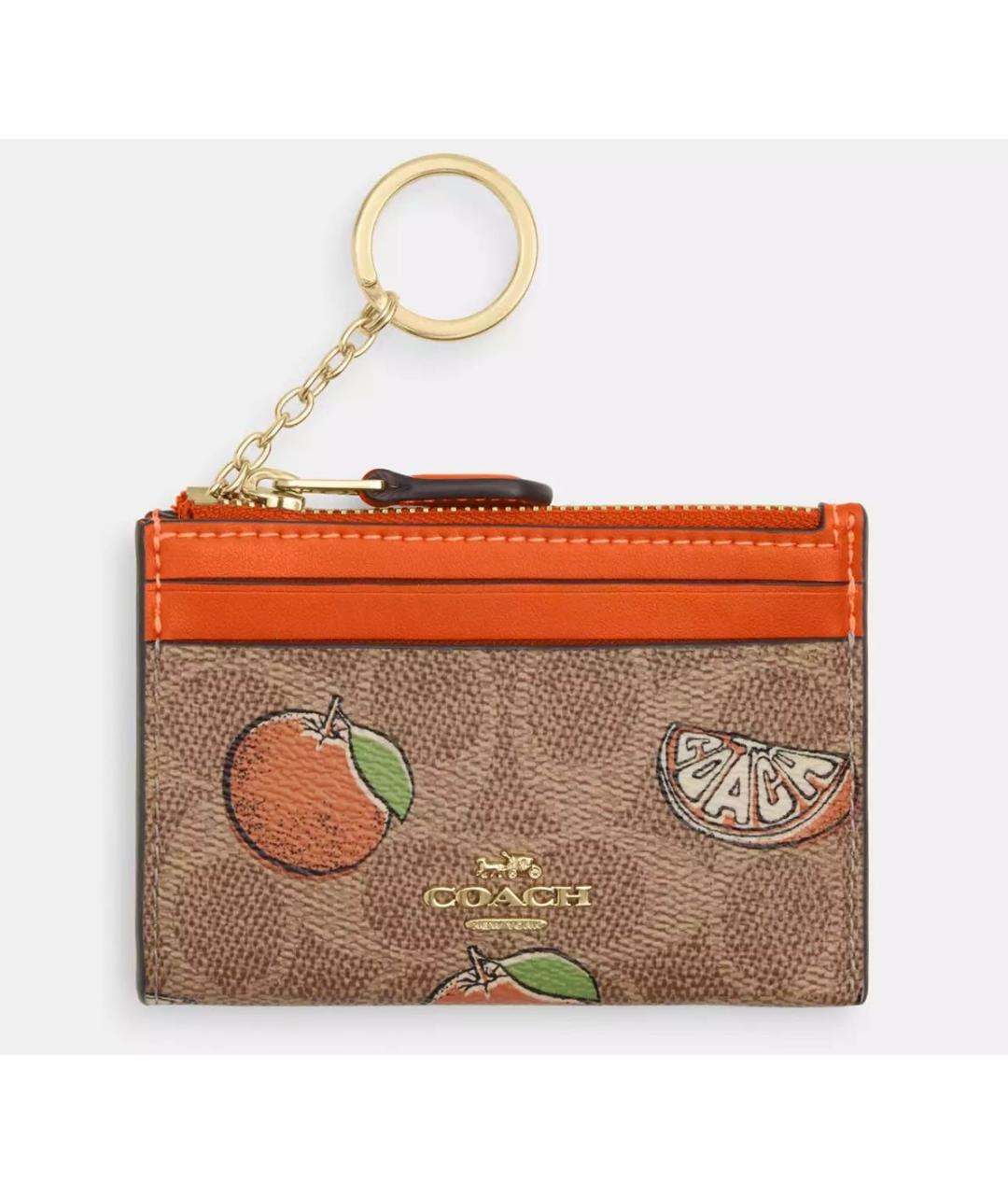 COACH Коричневый кардхолдер из лакированной кожи, фото 7