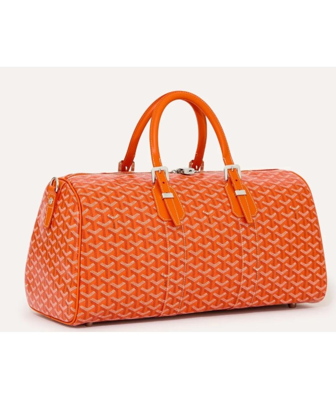 GOYARD Оранжевая кожаная дорожная/спортивная сумка, фото 4