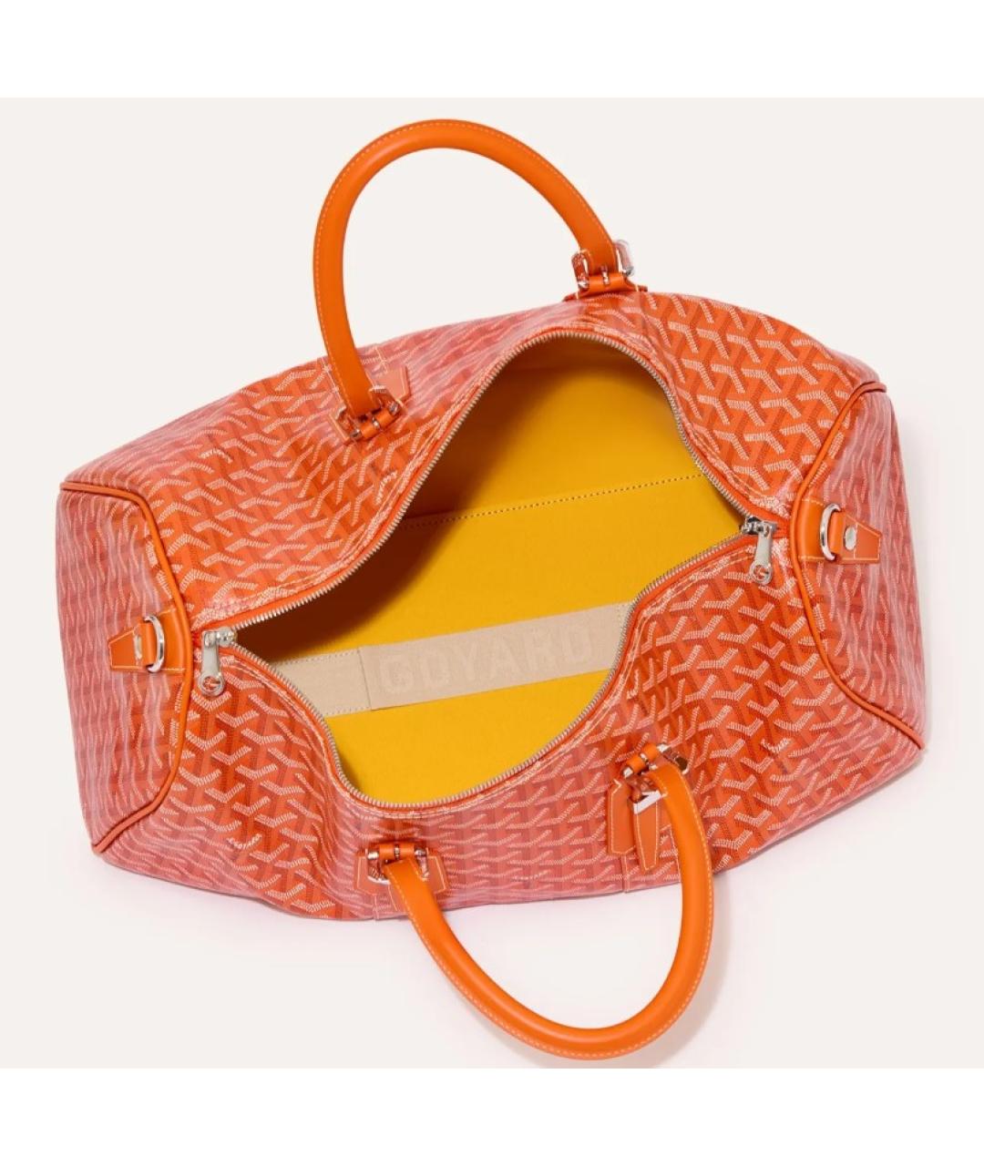 GOYARD Оранжевая кожаная дорожная/спортивная сумка, фото 3