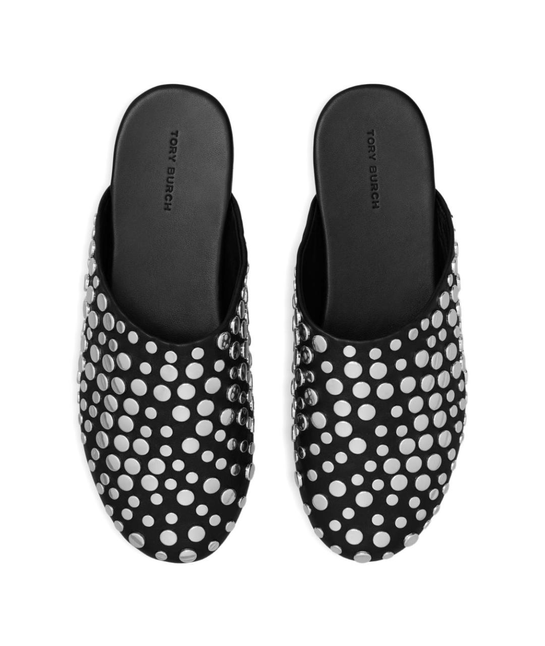 TORY BURCH Черные кожаные мюли, фото 3