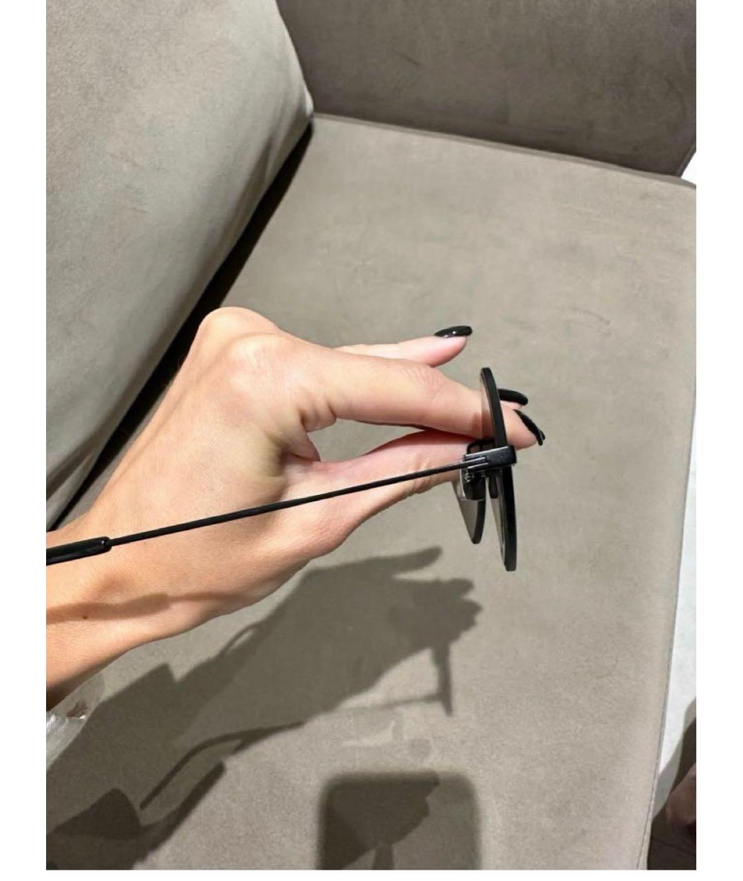 SAINT LAURENT Черные металлические солнцезащитные очки, фото 2