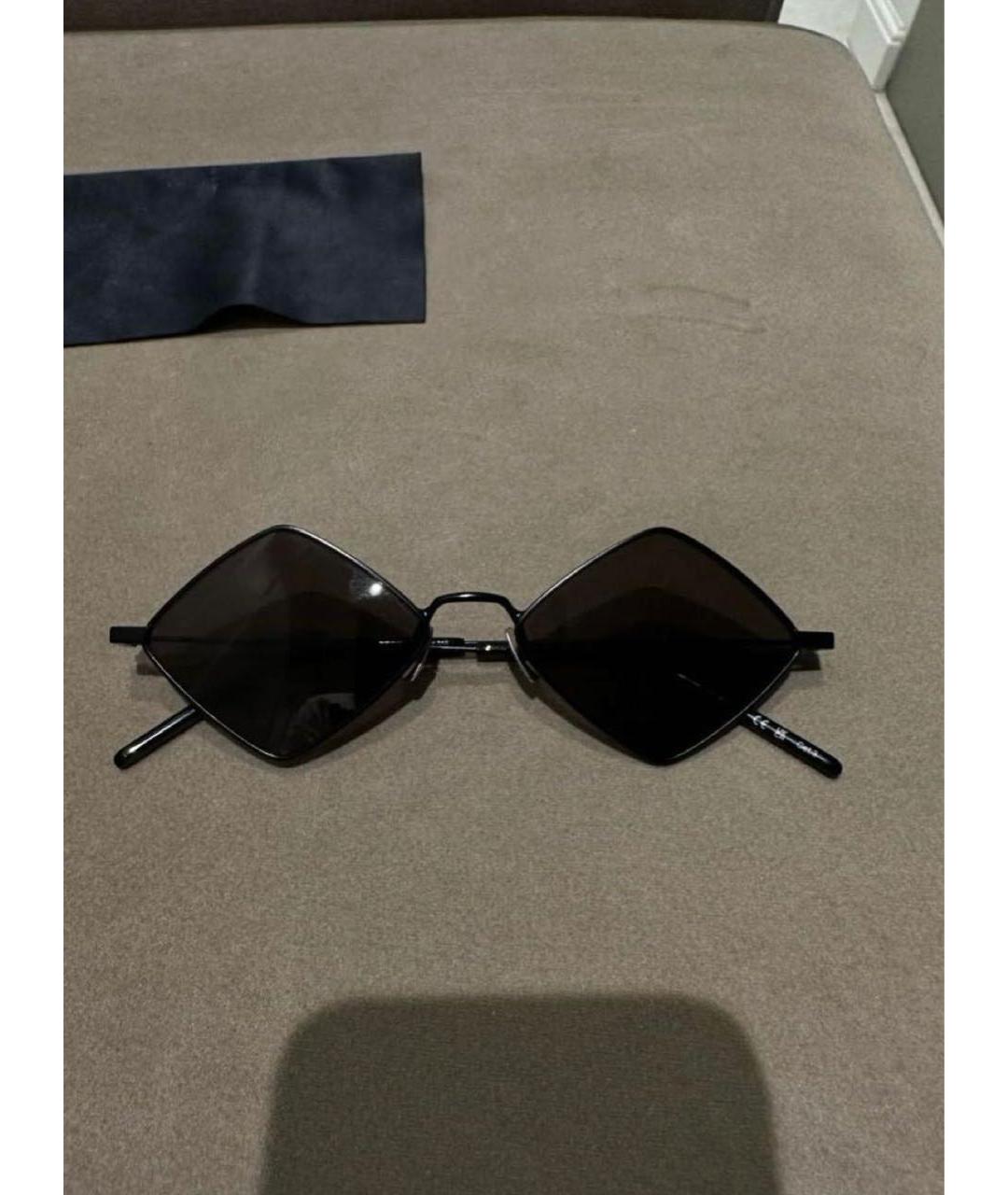 SAINT LAURENT Черные металлические солнцезащитные очки, фото 4