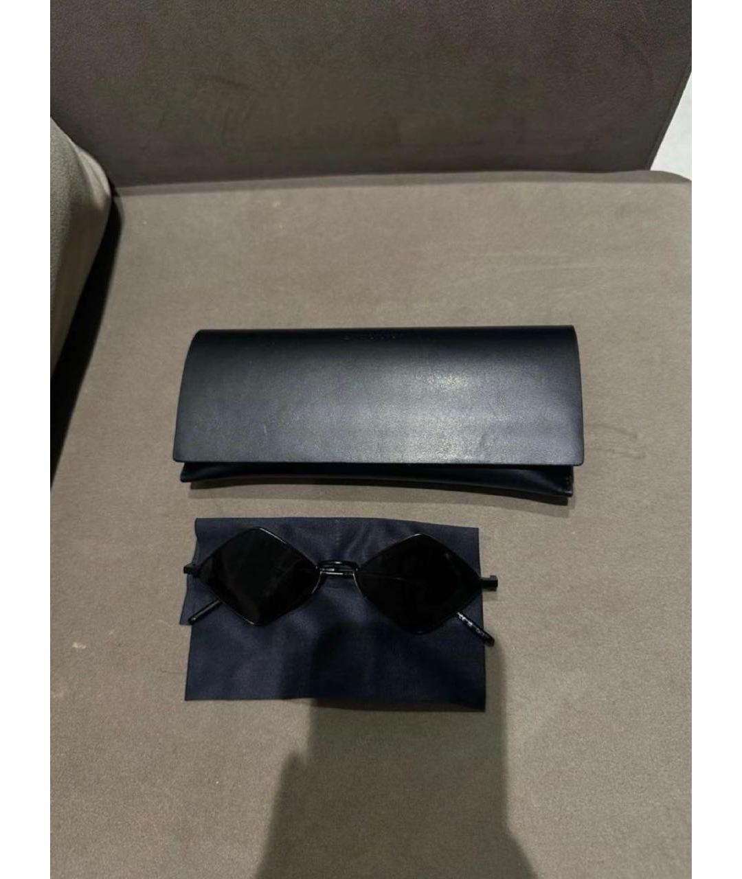 SAINT LAURENT Черные металлические солнцезащитные очки, фото 3