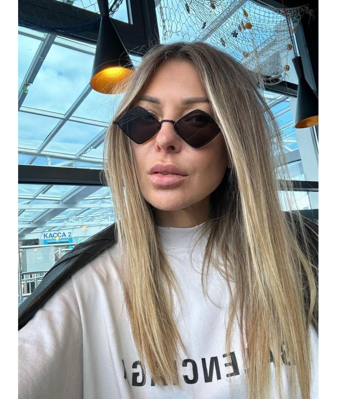 SAINT LAURENT Черные металлические солнцезащитные очки, фото 5