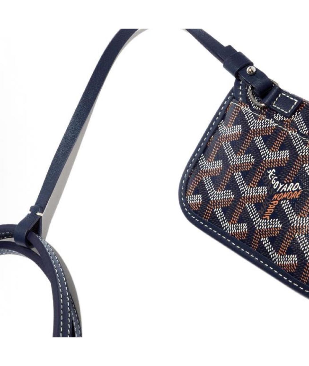 GOYARD Темно-синяя кожаная сумка тоут, фото 4
