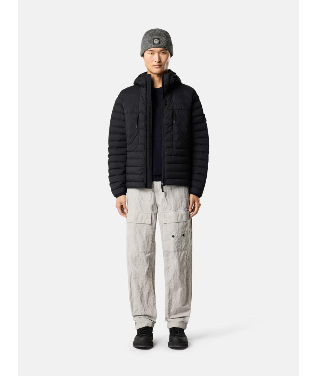 STONE ISLAND Черная синтетическая куртка, фото 3