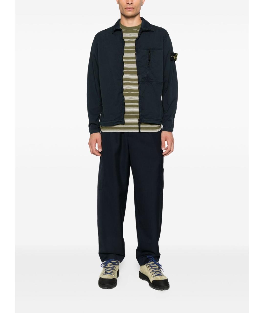 STONE ISLAND Синяя хлопко-эластановая куртка, фото 2