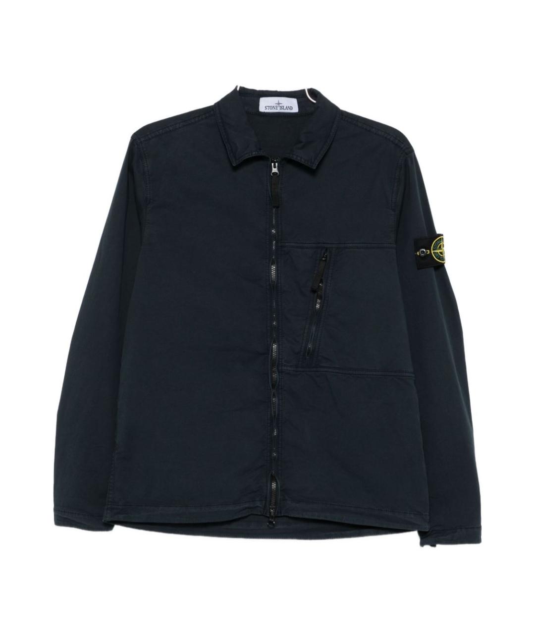 STONE ISLAND Синяя хлопко-эластановая куртка, фото 1