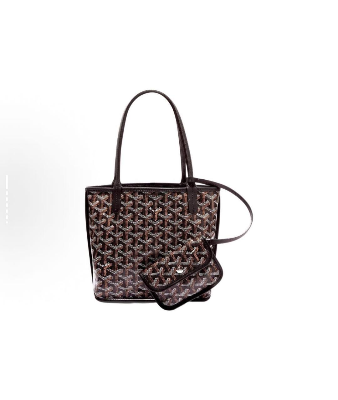 GOYARD Коричневая кожаная сумка тоут, фото 2