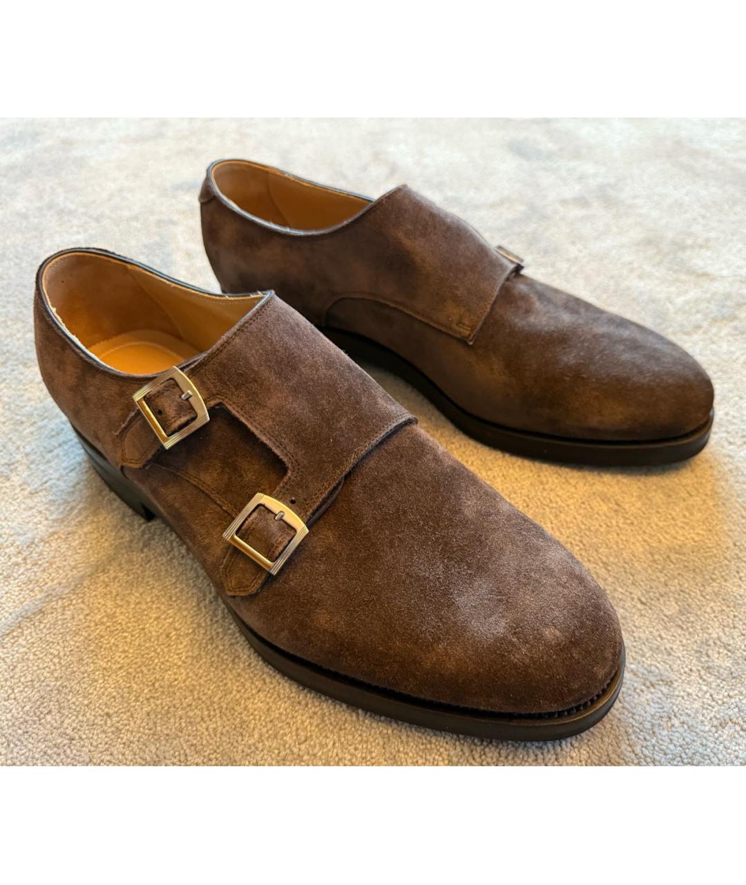 KITON Коричневые замшевые туфли, фото 8