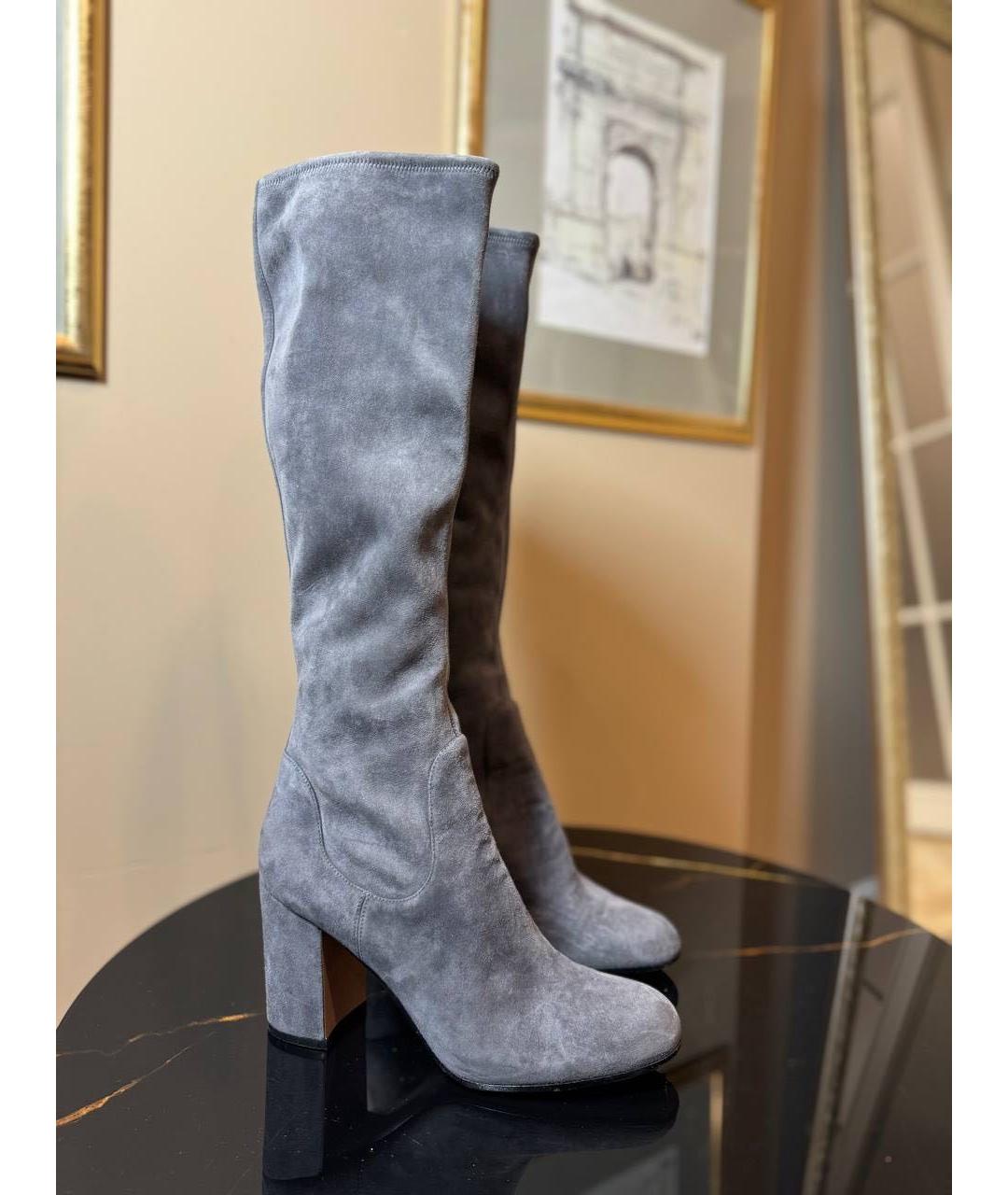 GIANVITO ROSSI Серые замшевые сапоги, фото 8