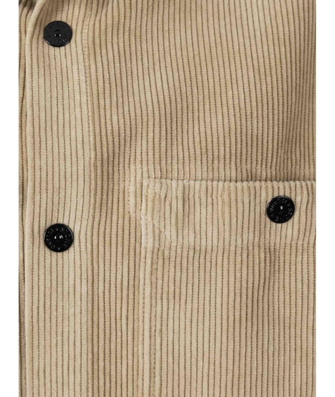 STONE ISLAND Бежевая хлопковая кэжуал рубашка, фото 3