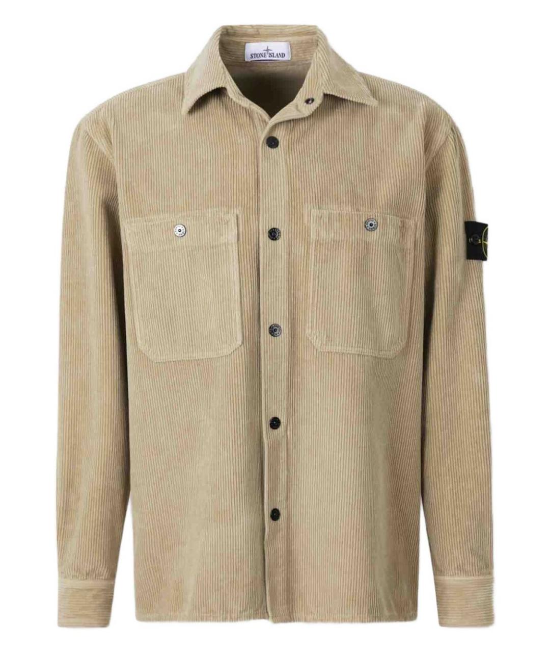STONE ISLAND Бежевая хлопковая кэжуал рубашка, фото 1