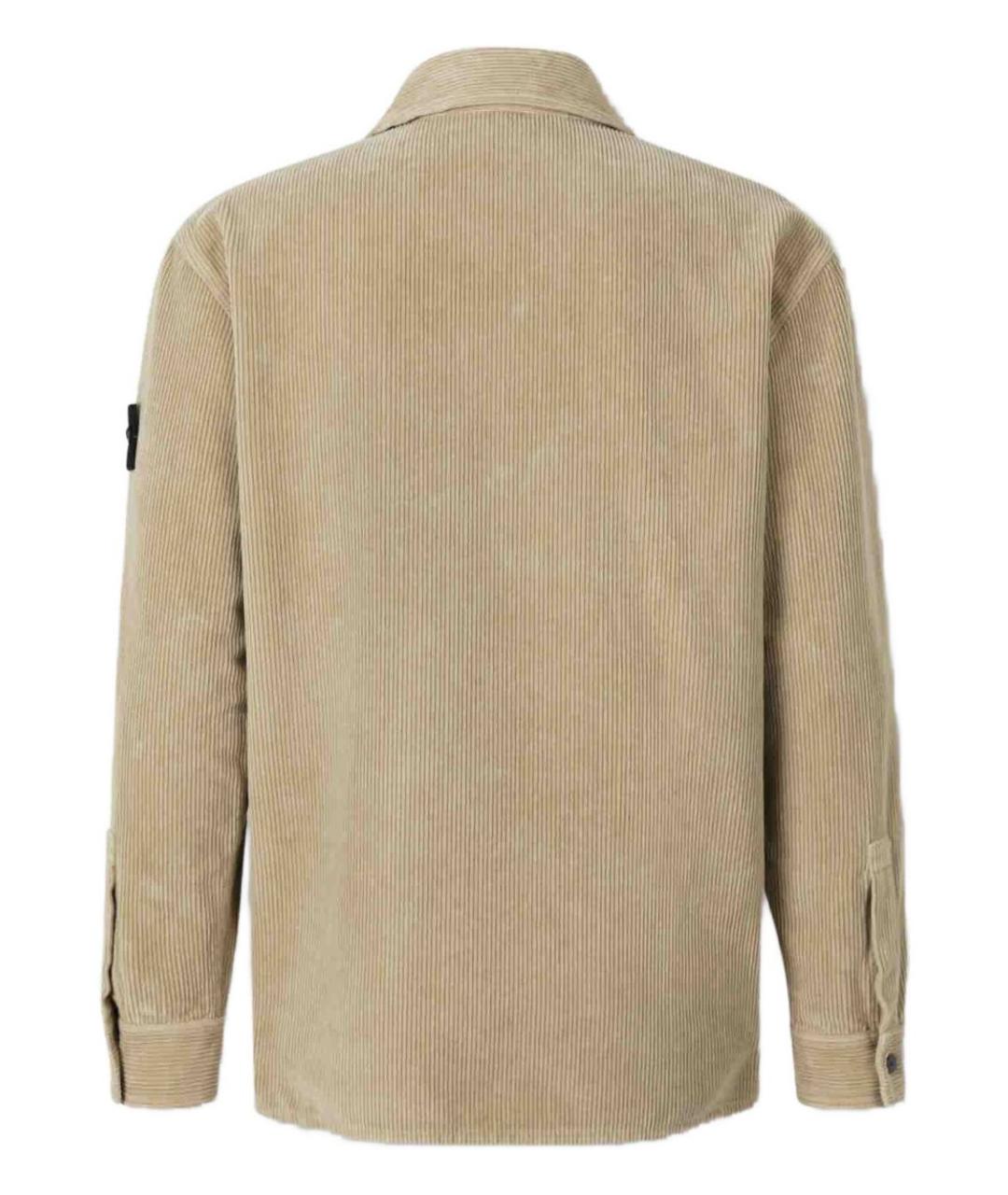 STONE ISLAND Бежевая хлопковая кэжуал рубашка, фото 2