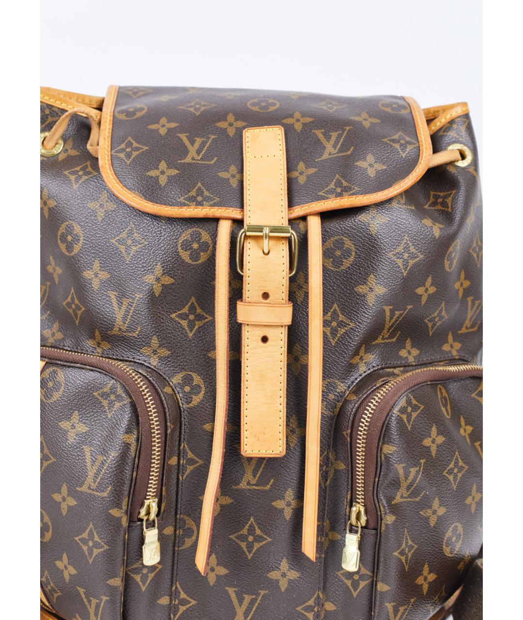 LOUIS VUITTON Коричневый кожаный рюкзак, фото 5