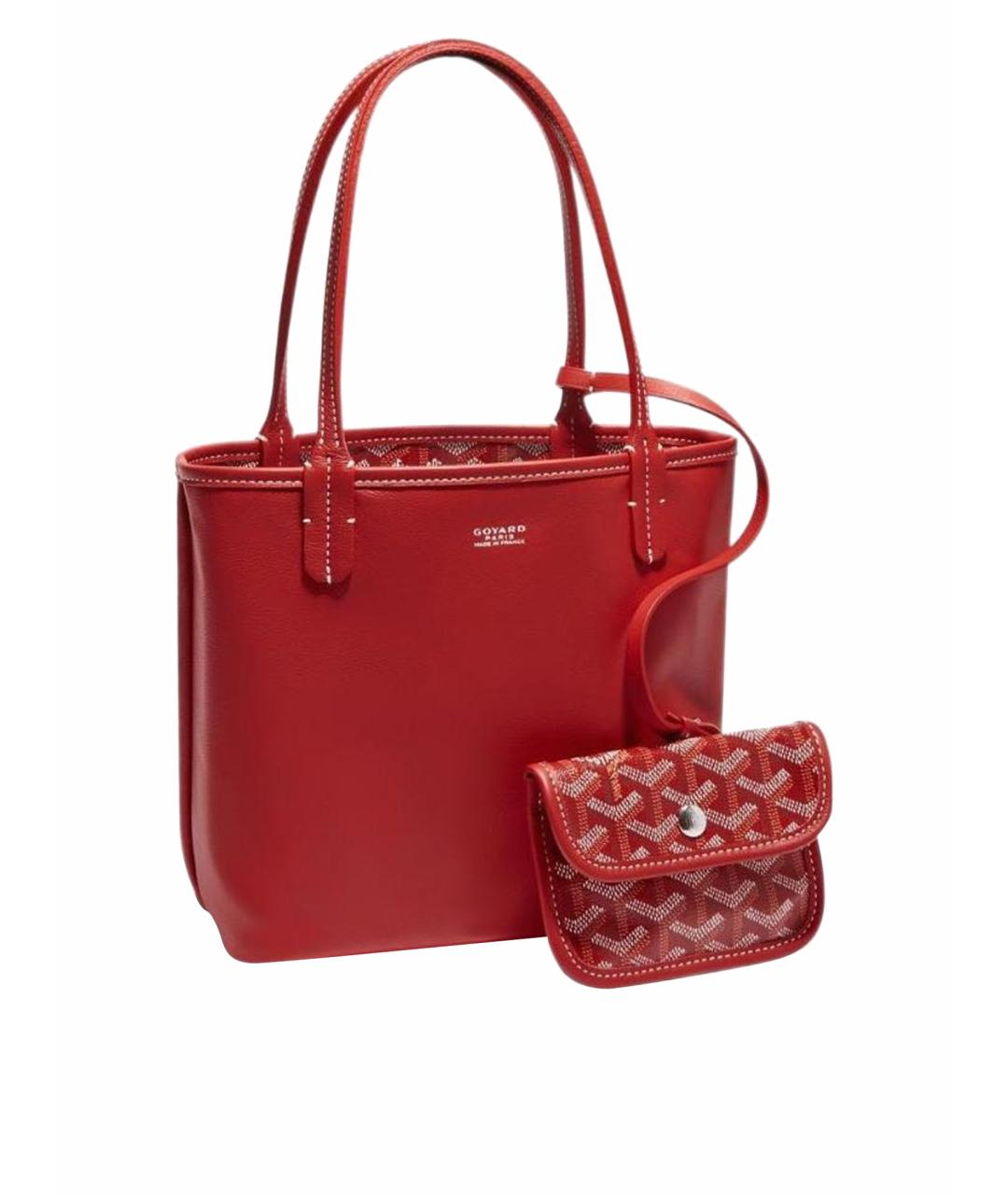 GOYARD Красная кожаная сумка тоут, фото 1