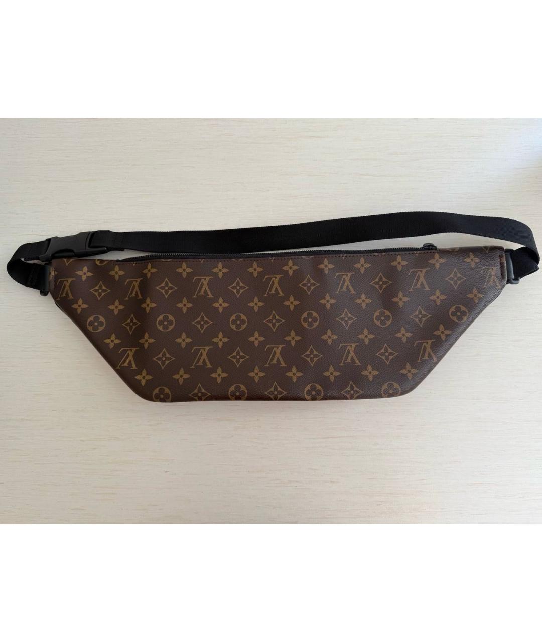LOUIS VUITTON Коричневая кожаная поясная сумка, фото 3