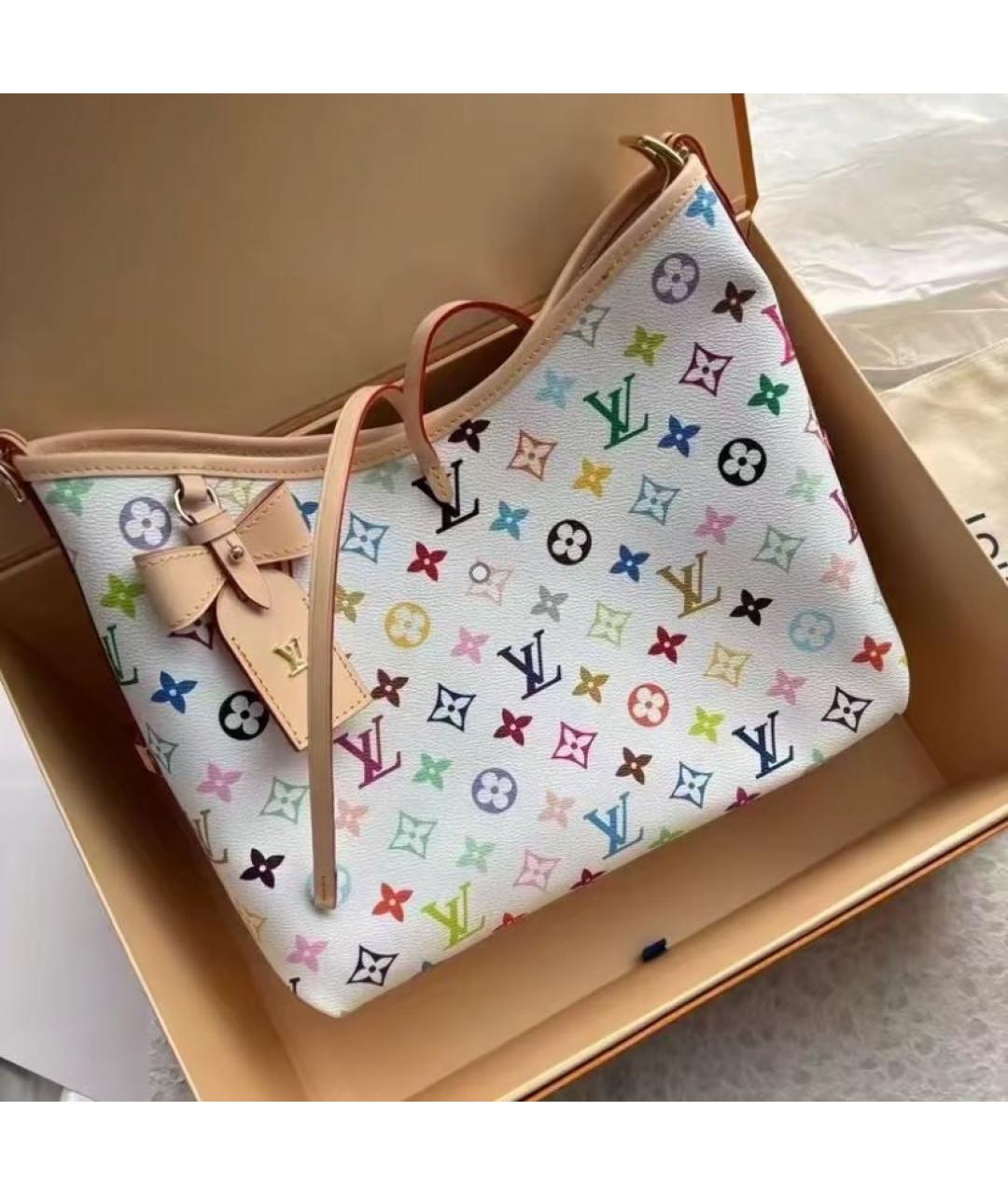 LOUIS VUITTON Белая кожаная сумка через плечо, фото 6