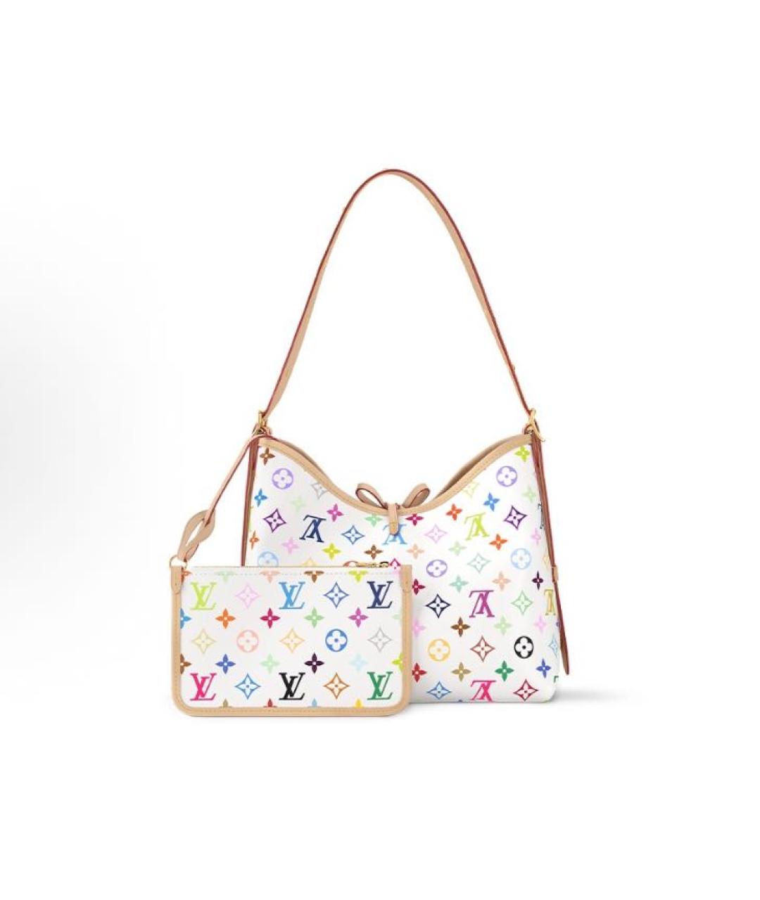 LOUIS VUITTON Белая кожаная сумка через плечо, фото 5
