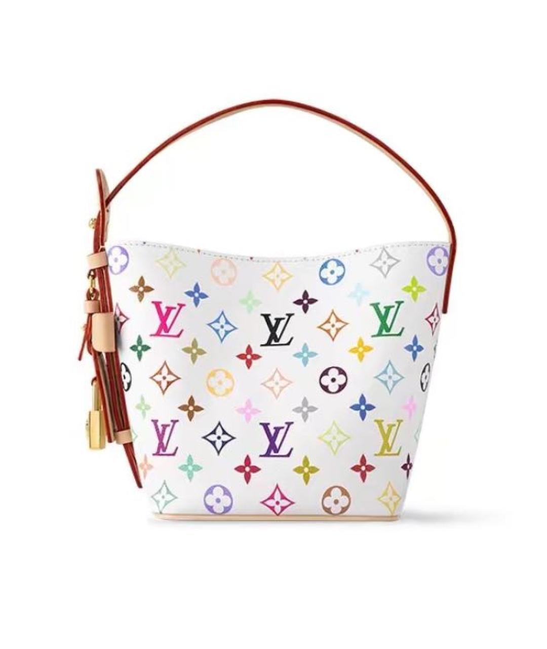 LOUIS VUITTON Белая кожаная сумка через плечо, фото 3