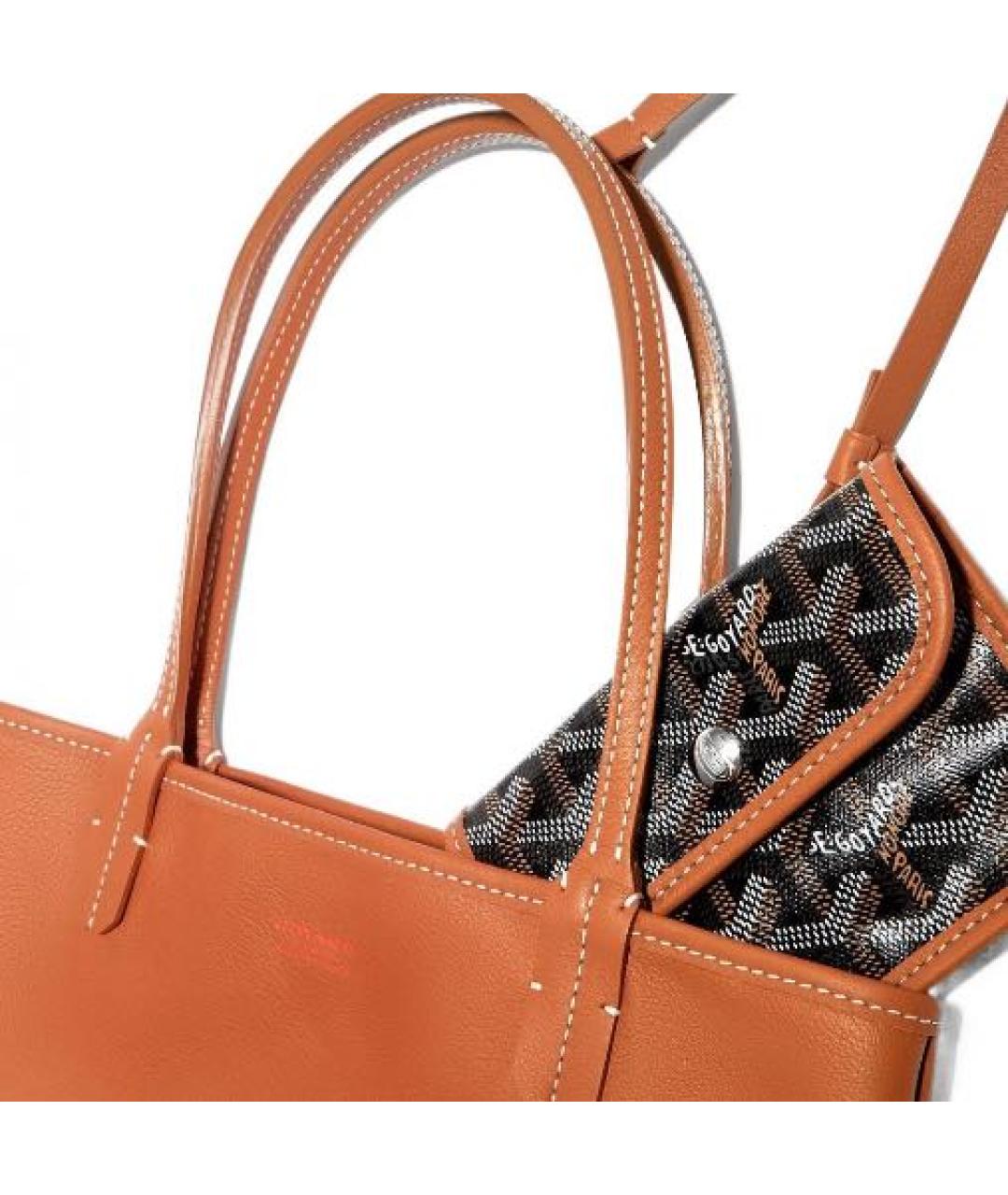 GOYARD Коричневая кожаная сумка тоут, фото 3