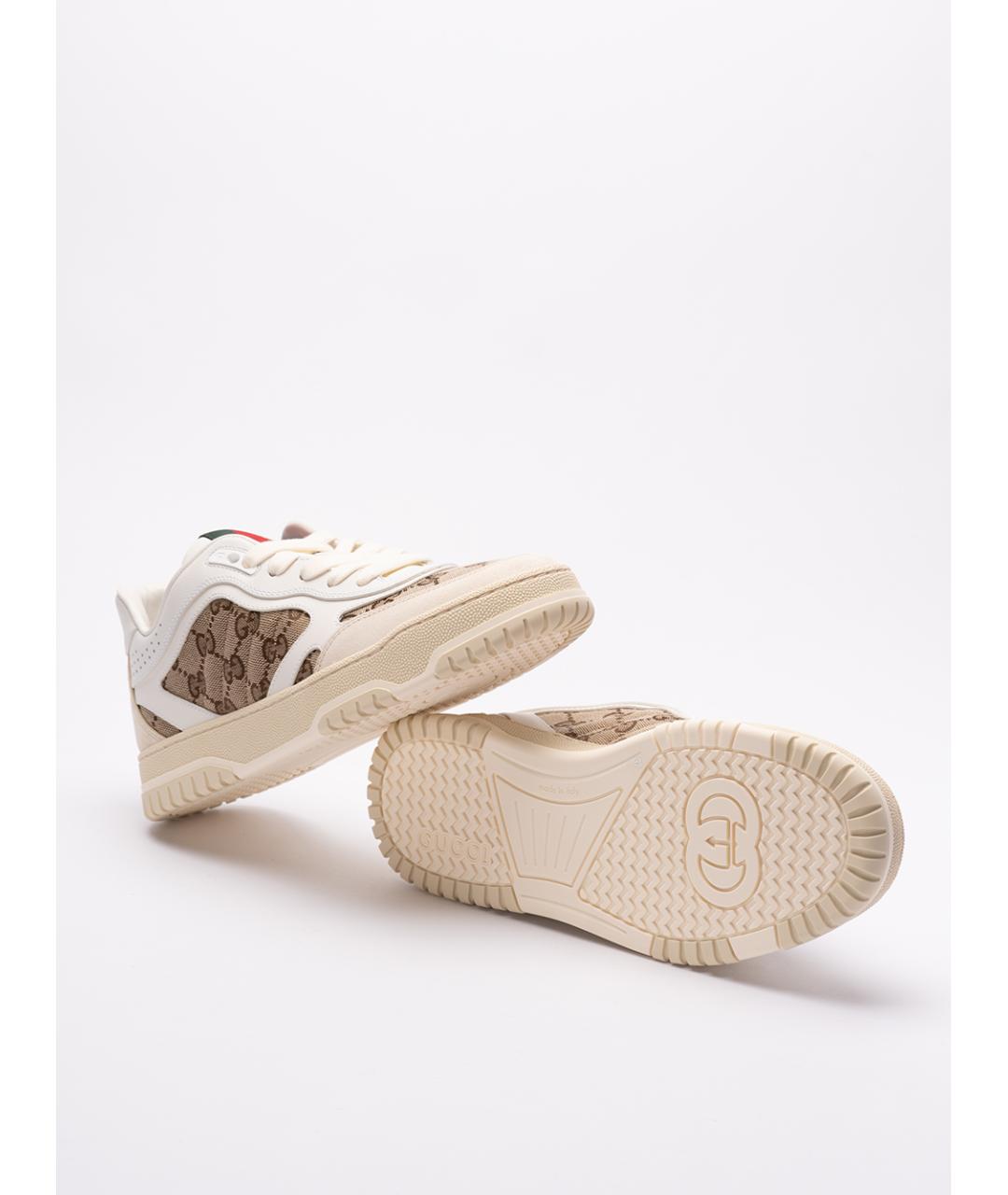 GUCCI Бежевые кожаные кеды, фото 4