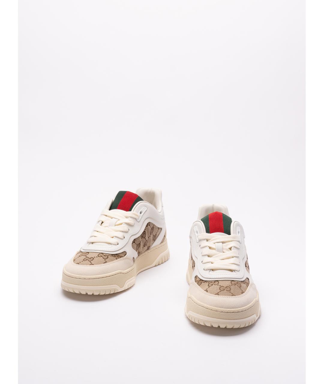 GUCCI Бежевые кожаные кеды, фото 2
