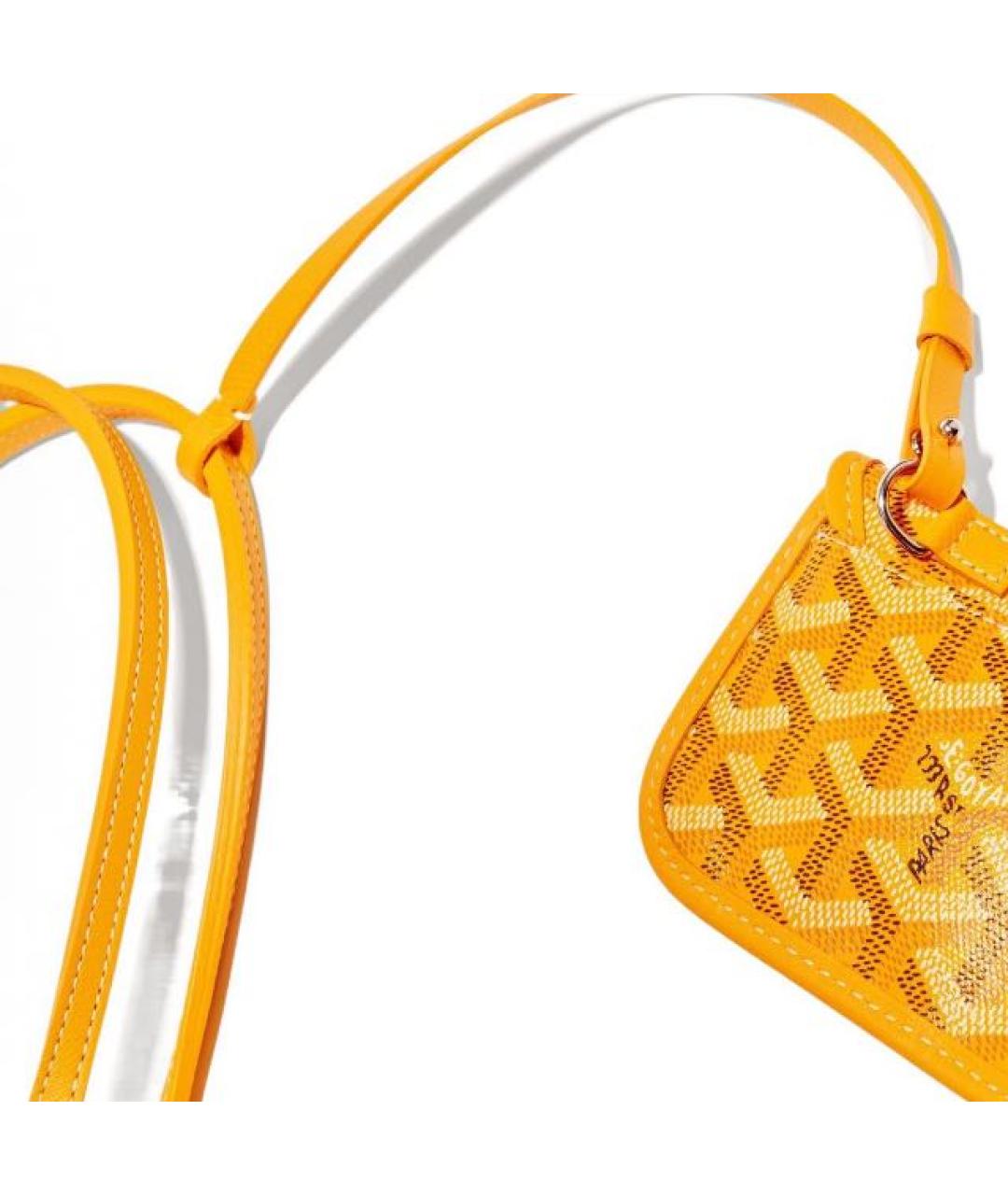 GOYARD Желтая кожаная сумка тоут, фото 4