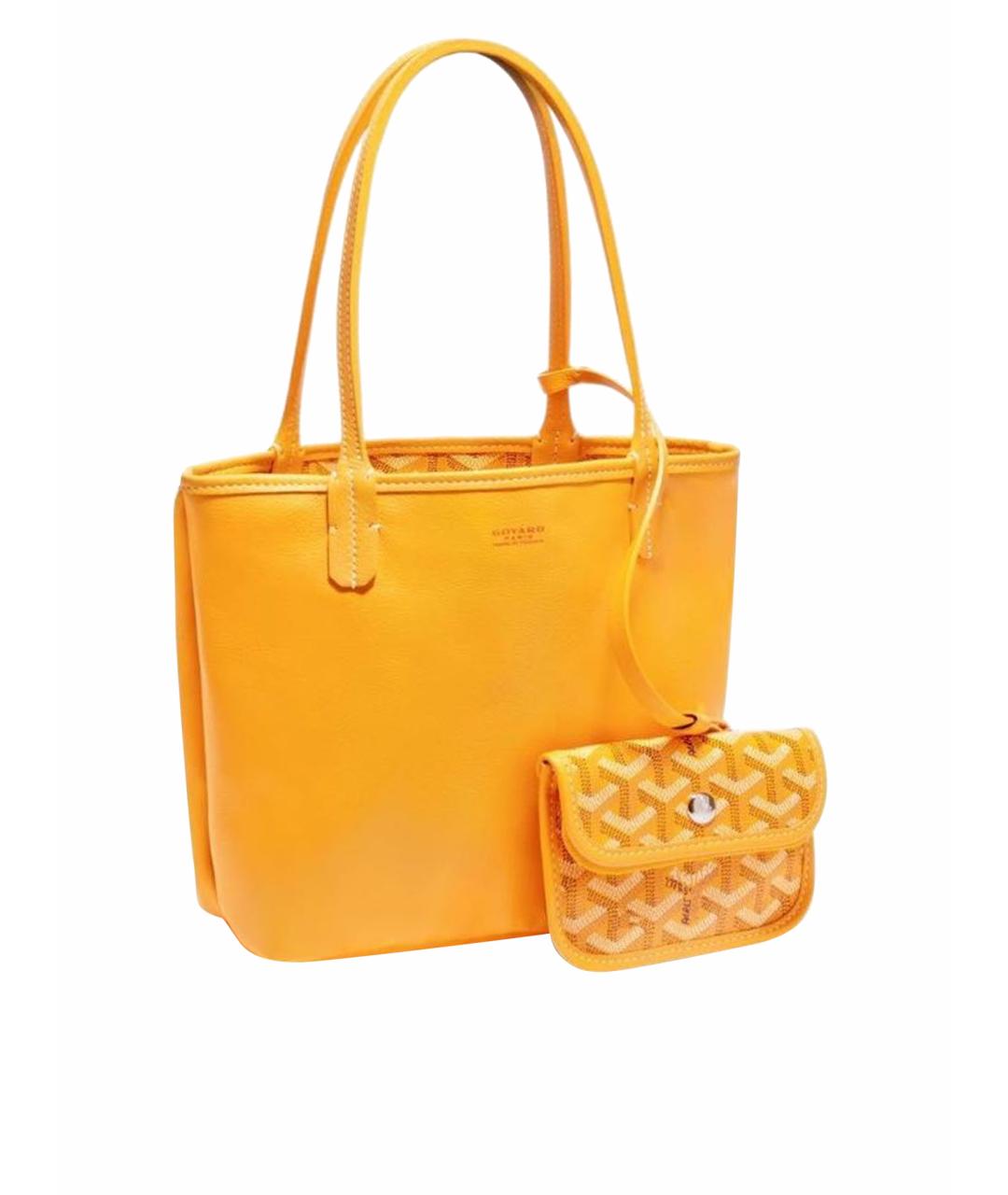 GOYARD Желтая кожаная сумка тоут, фото 1