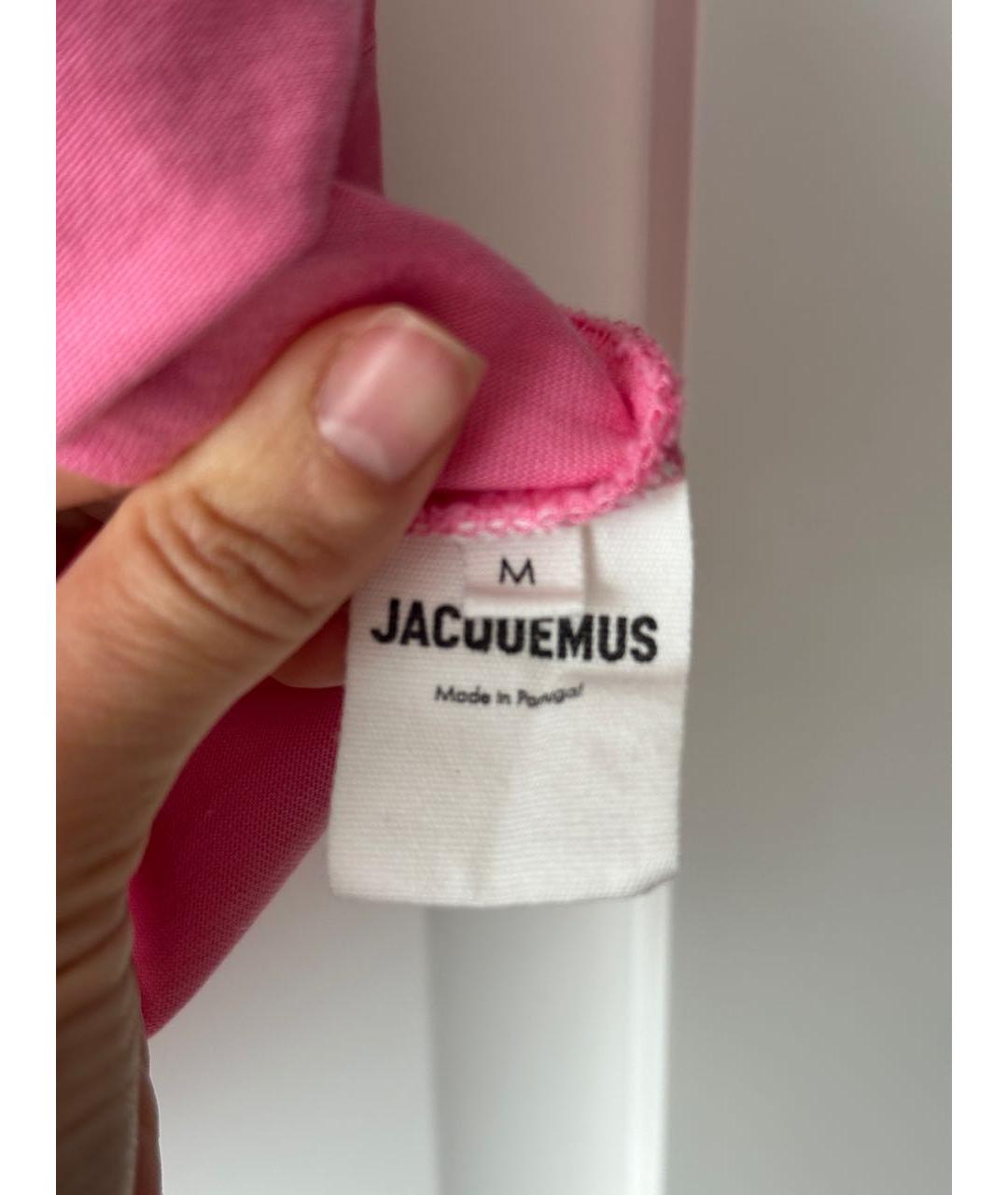 JACQUEMUS Розовая хлопковая футболка, фото 5