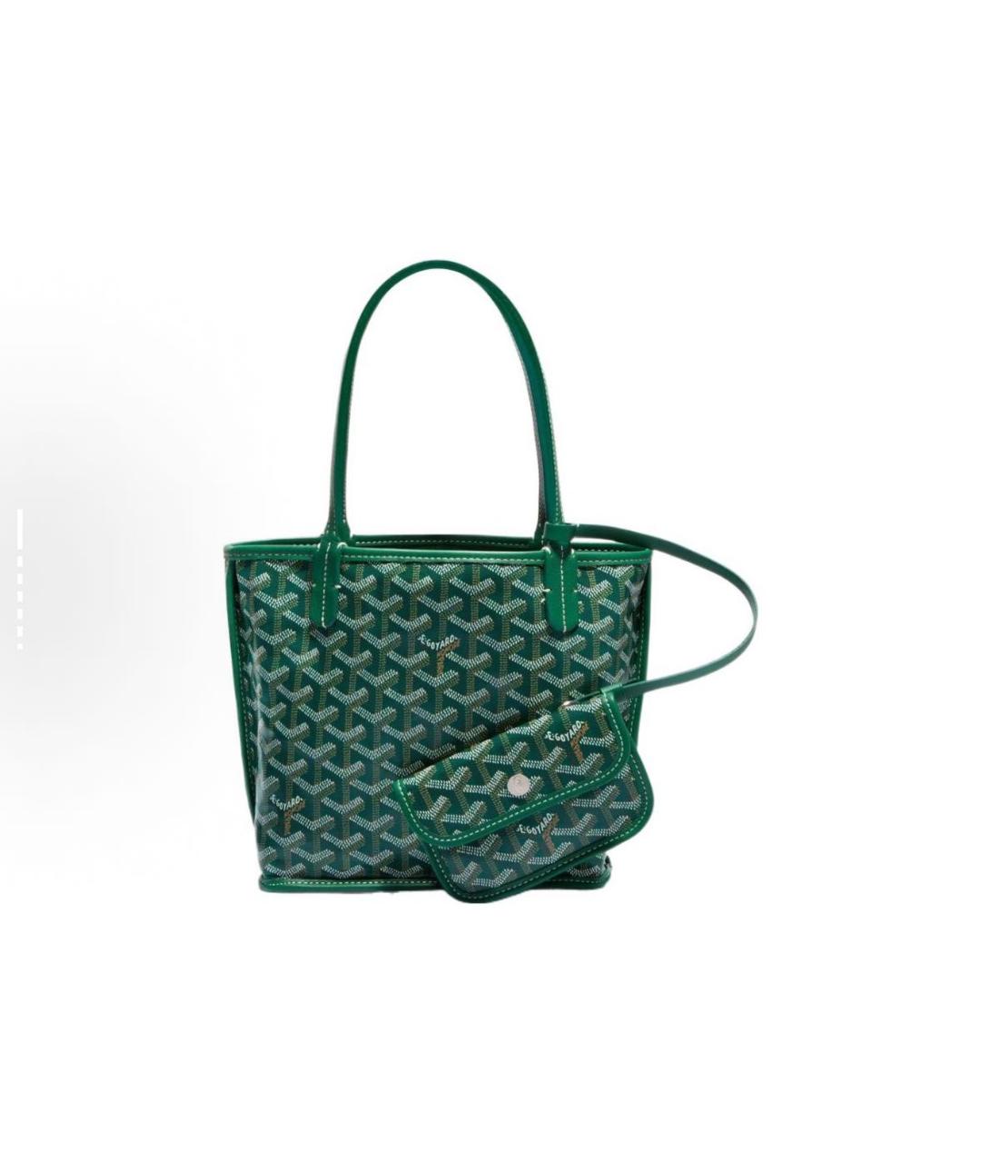 GOYARD Зеленая кожаная сумка тоут, фото 2