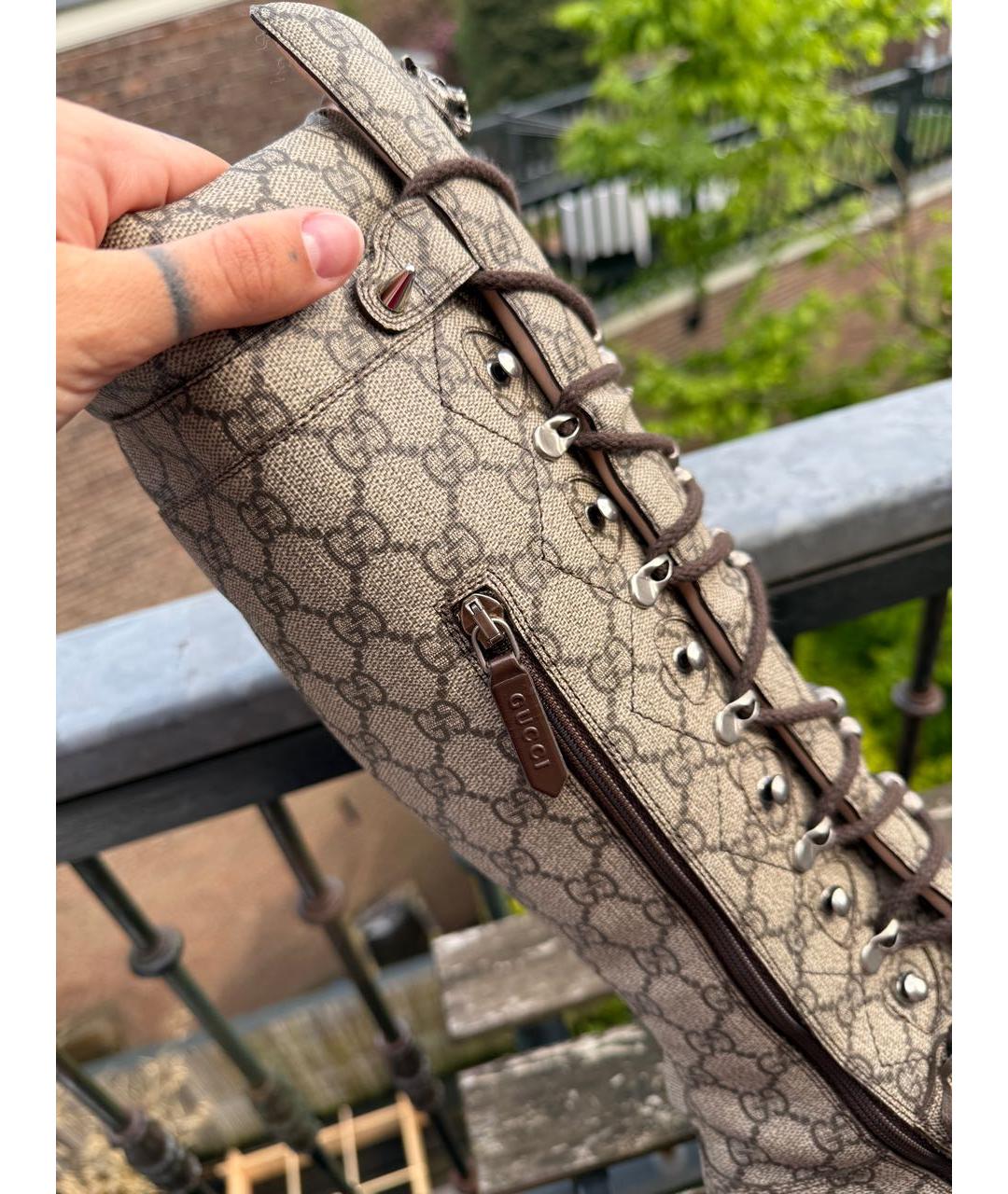 GUCCI Коричневые кожаные ботинки, фото 3
